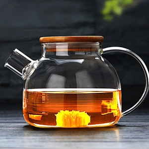 wholesale transparent coffee pot heat resistant glass teapot