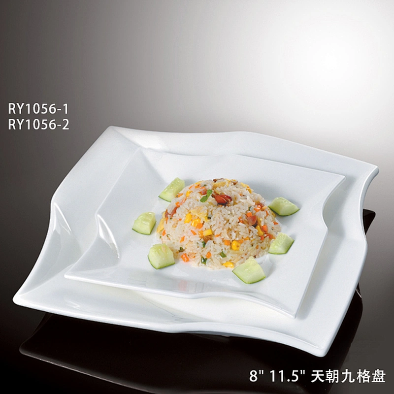 Fashion special design triangle shape white plate restaurant crockery dinner plate ceramic serving plates