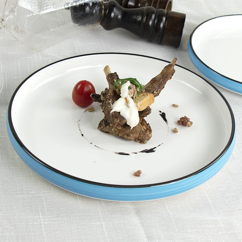 Ceramic Dinner Porcelain White Customize Dining Set Hotel Round Banquet Buffet Low Price Good Restaurant Food Plate