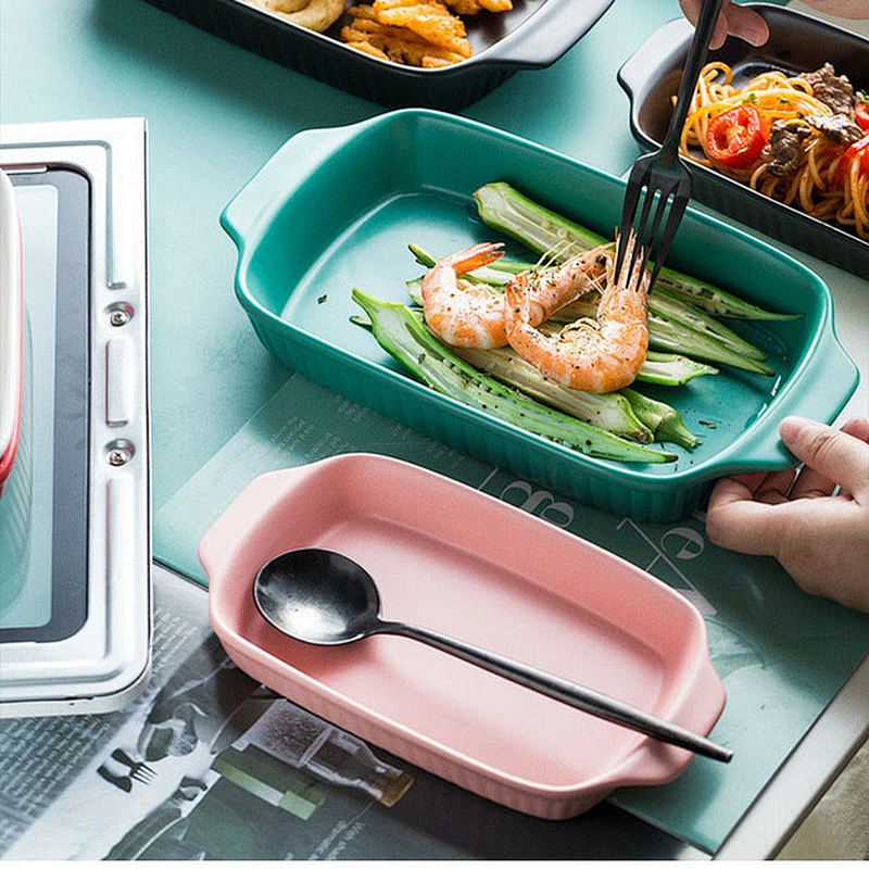 Oven microwave use paella baking tray tableware ceramic baking dishes