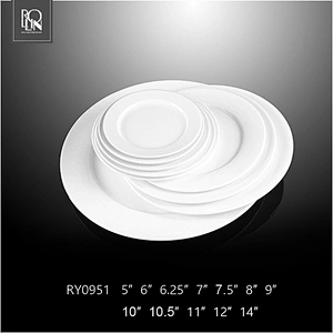 china supplier hotel hall event restaurant white cheap round porcelain ceramic 10'' dinner plate for catering