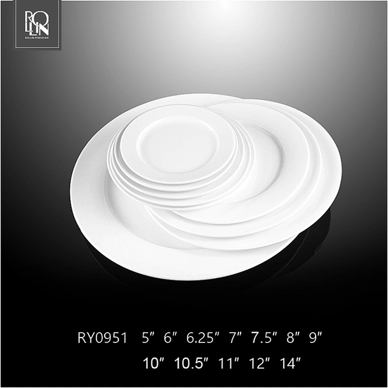 china supplier hotel hall event restaurant white cheap round porcelain ceramic 10'' dinner plate for catering