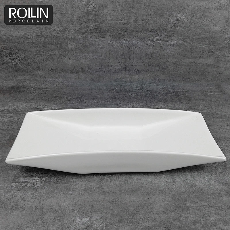 Modern Design White Porcelain Plates white ceramic rectangular plates dishes