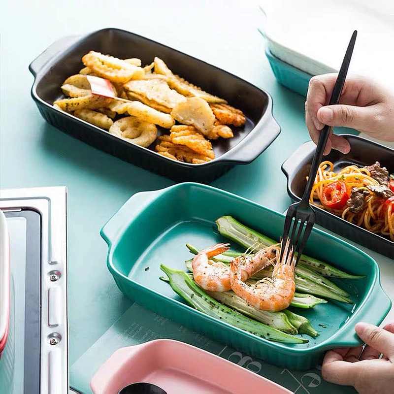 Oven microwave use paella baking tray tableware ceramic baking dishes
