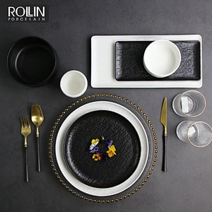 Guangzhou New Product Porcelain Colored Chinaware  Dinner set for Hotel and Restaurant