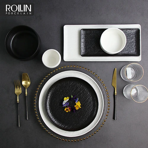 Guangzhou New Product Porcelain Colored Chinaware  Dinner set for Hotel and Restaurant