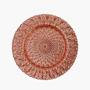 Wholesale fancy design wedding charger plates party fashion dinning tableware glass plates for reception event