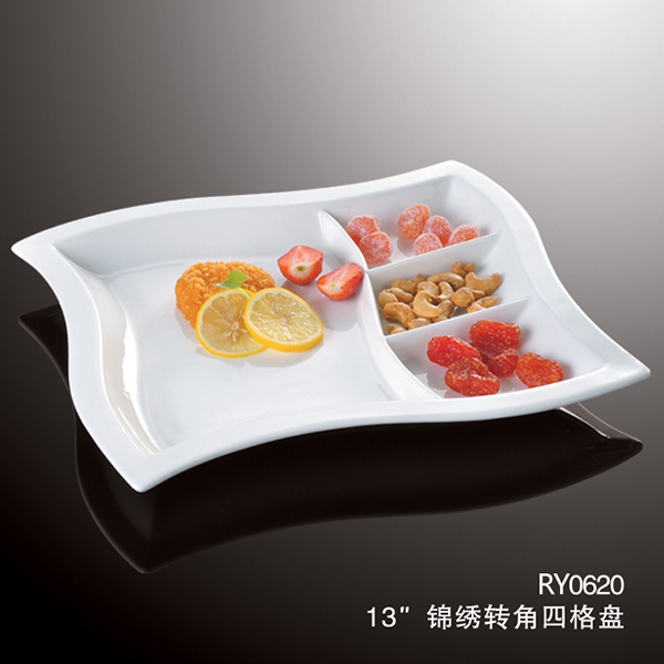 Fashion new design  buffet plate Porcelain divided plates for Buffet