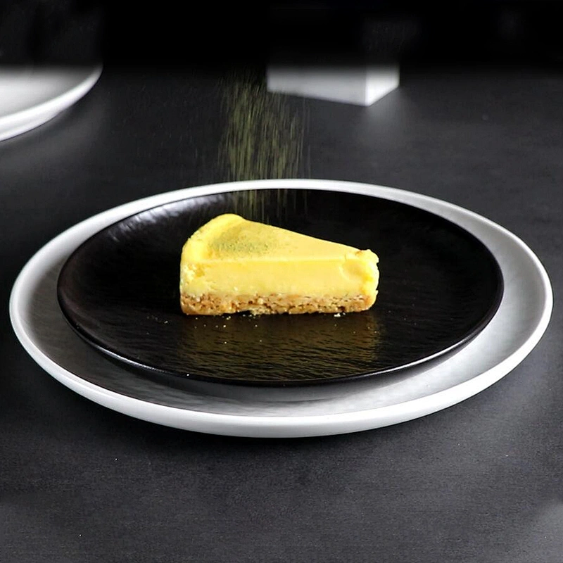 Modern Design Porcelain Dinner Plate Matte White Plate Elegant Dining Plates for Hotels