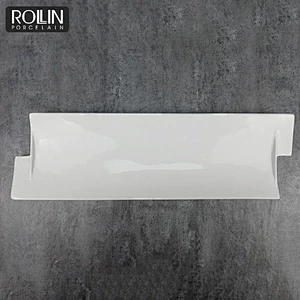 new design wedding banquet flat sushi bread  plate rectangle white ceramic coating  plates