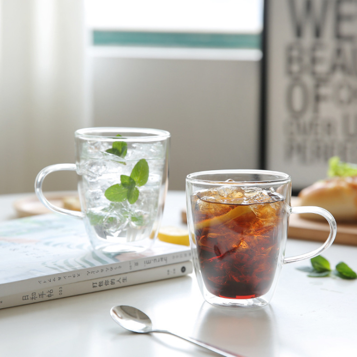2020 hot selling  elegant reusable double wall glass coffee cup