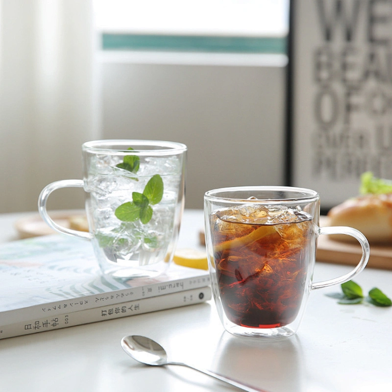 2020 hot selling  elegant reusable double wall glass coffee cup