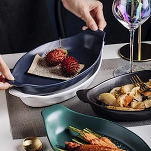 Wholesale Ceramic baking dish pans  rectangle Baking Tray Pasta Baking Tray