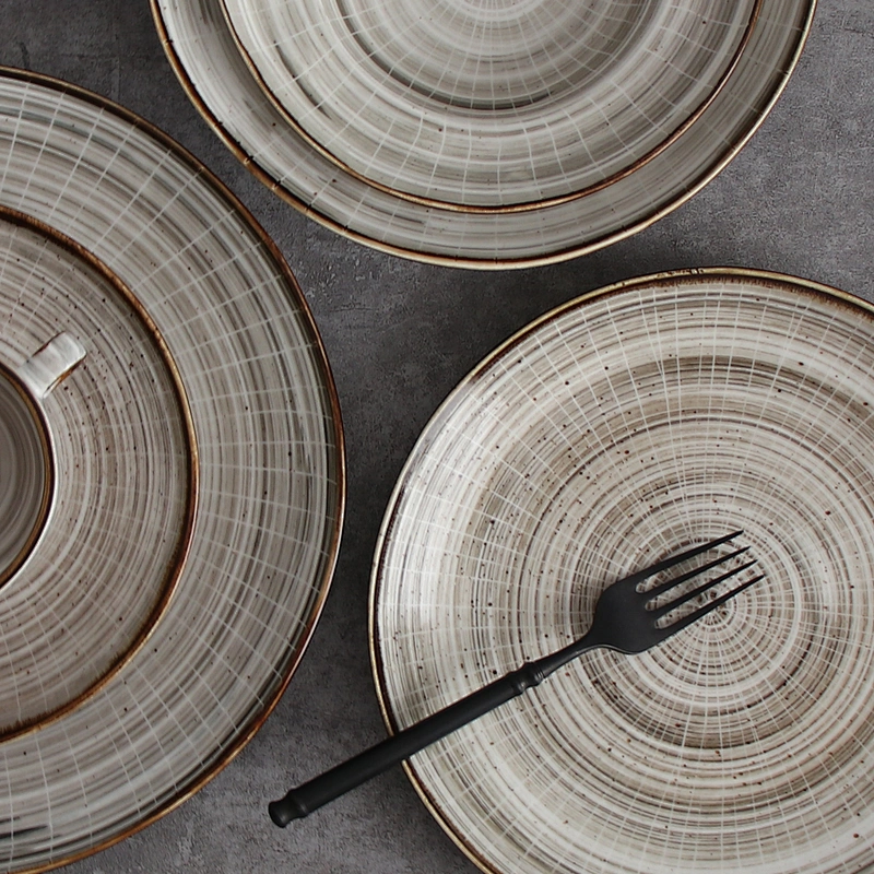 Western Annual Ring 12 piece ceramic dinner plates bowls porcelain tableware dining set