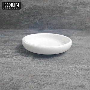 Hotel Restaurant Ceramic Porcelain Fine Bone China Small Round Thick Dinner Plates Sauce Dishes