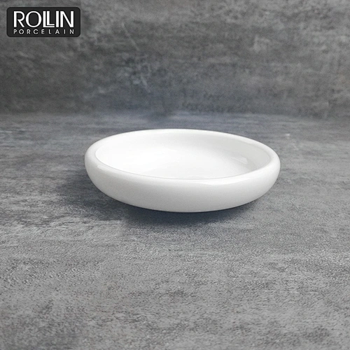 Hotel Restaurant Ceramic Porcelain Fine Bone China Small Round Thick Dinner Plates Sauce Dishes