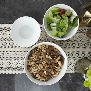 White Ceramic Cereal Bowls Round Ceramic White Porcelain Bowls Household Dinner Serving Salad Custard Soups Rice Bowl