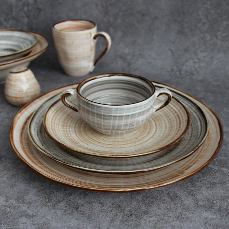Western Annual Ring 12 piece ceramic dinner plates bowls porcelain tableware dining set