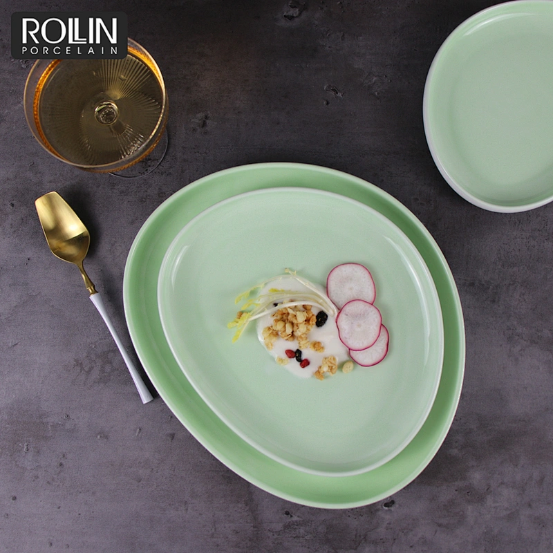 New Design Porcelain Dish Color Dish Dinner Plates for Hotel and Restaurant