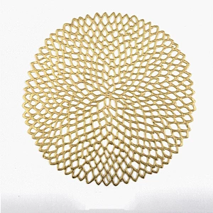 Mats & Pads Hot Sale Washable Placemats Hollow Round Table mats round pvc placemats