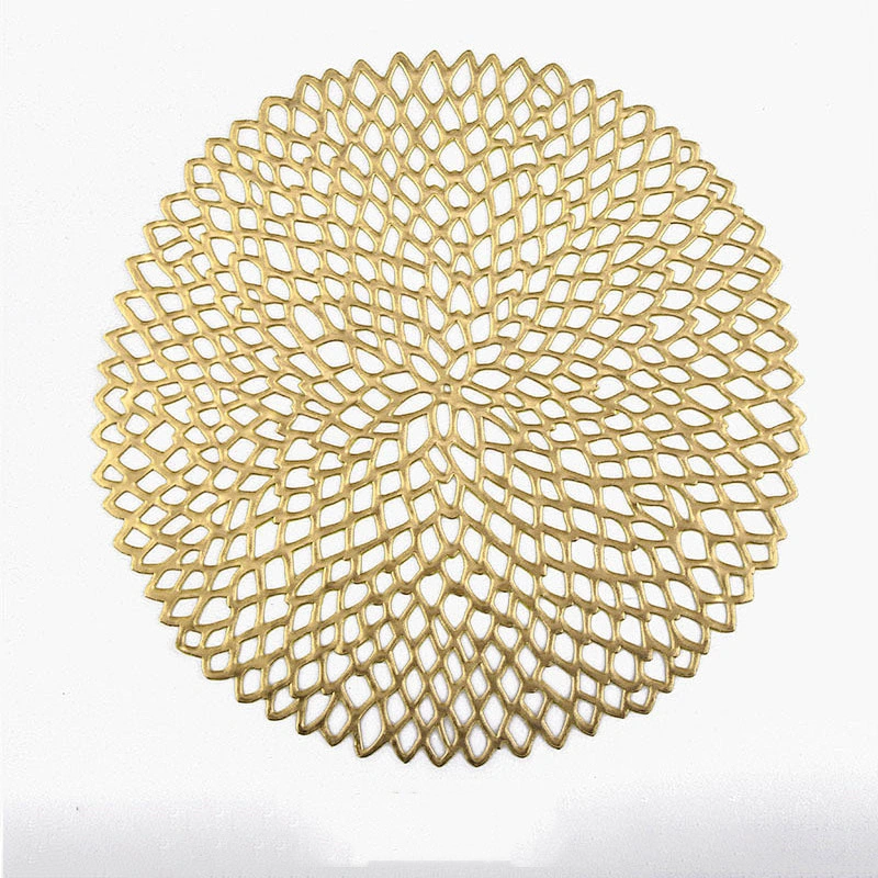 Mats & Pads Hot Sale Washable Placemats Hollow Round Table mats round pvc placemats