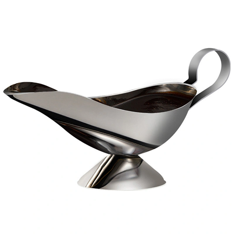 Western Restaurant Usage Stainless Steel Gravy Sauce Boat Serving Jug Thermal Sauce Container
