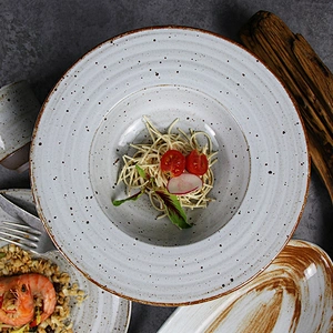 Custom tableware grey dinner set ceramic dinnerware for restaurant