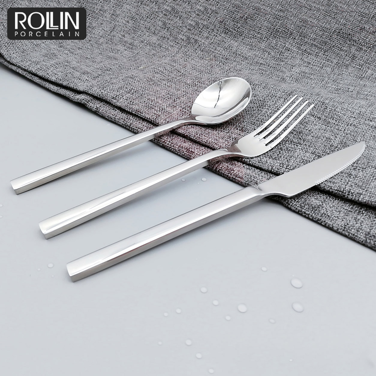 Narrow Table Knife Fork and Spoon Cutlery for Hotel and Restaurant