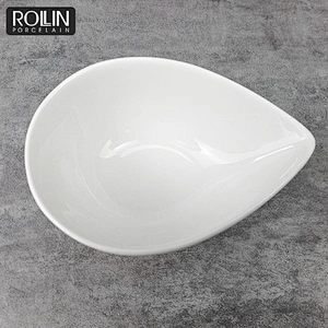 Wholesale high quality special shape white porcelain ceramic noodle bowl