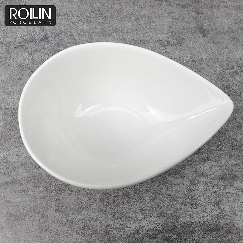 Wholesale high quality special shape white porcelain ceramic noodle bowl