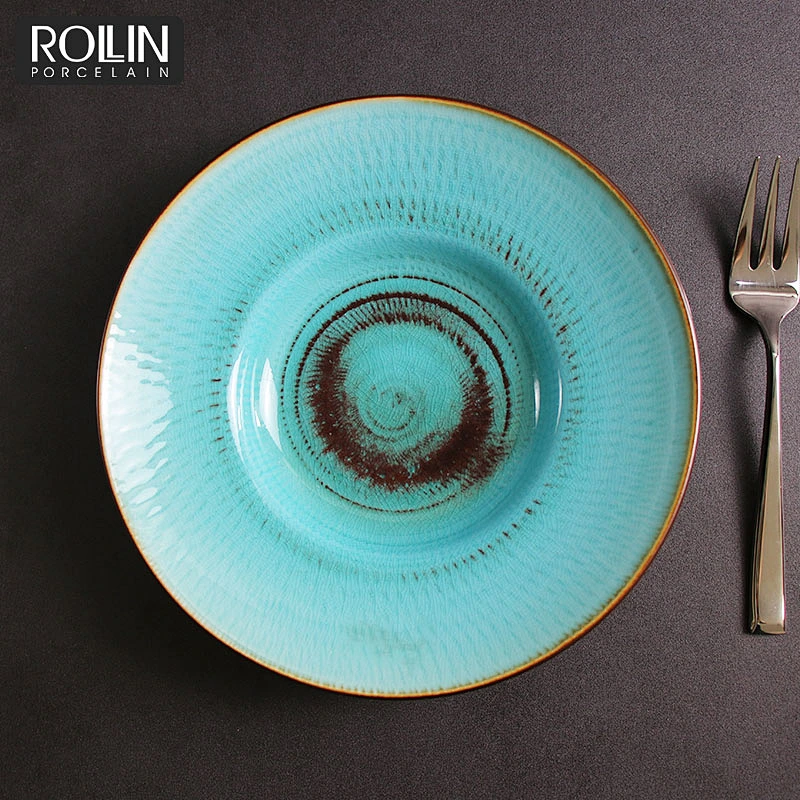 2020 Hot Sales Porcelain England Style  Deep  Soup Plates Pasta Plates for Hotel and Restaurants