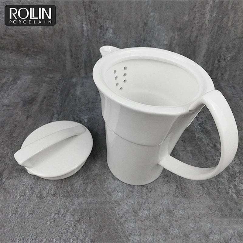 High quality dinnerware ceramic tea pots coffee table set white porcelain ceramic coffee pot