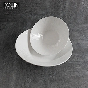 Hotel restaurant used food container porcelain ceramic different size soup bowl with figure