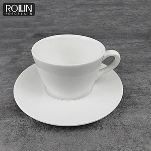 wholesale hotel&restaurant white ceramic tea cup porcelain espresso cup with saucer