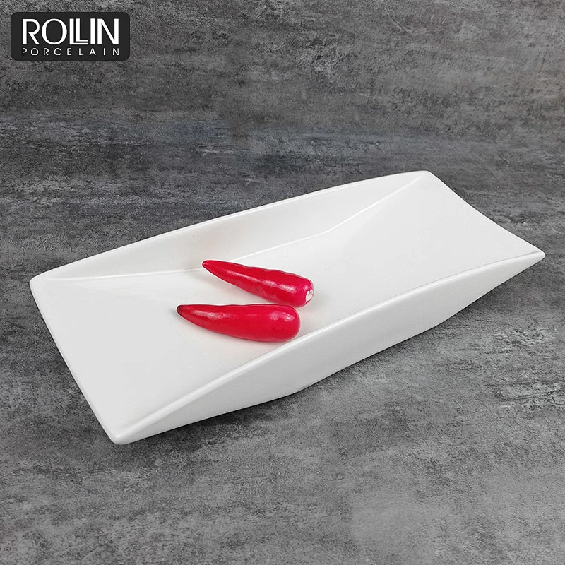 Modern Design White Porcelain Plates white ceramic rectangular plates dishes