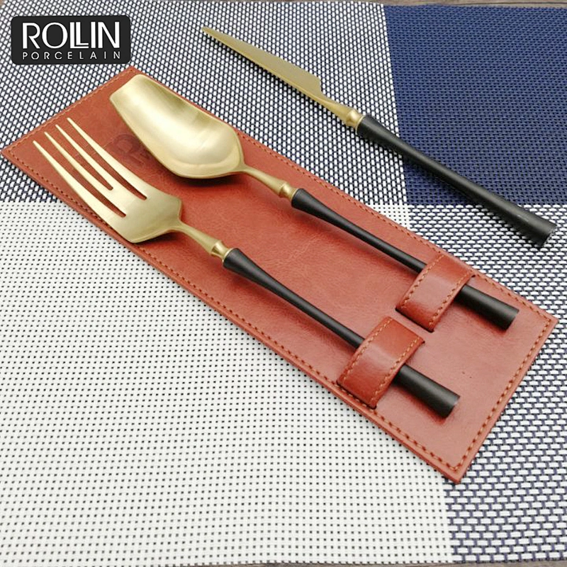 Hot Selling Black and Gold Color Cutlery for Hotel and Restaurant