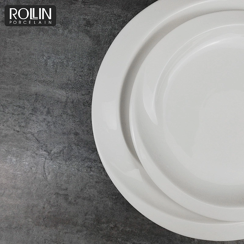 Ceramic Dinner Plate / White Porcelain Plate / Buffet Dishes Plate