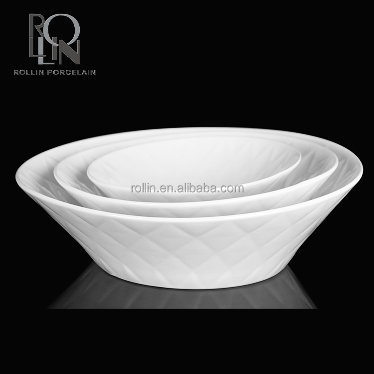 Hotel restaurant used food container porcelain ceramic different size soup bowl with figure