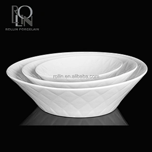 Hotel restaurant used food container porcelain ceramic different size soup bowl with figure