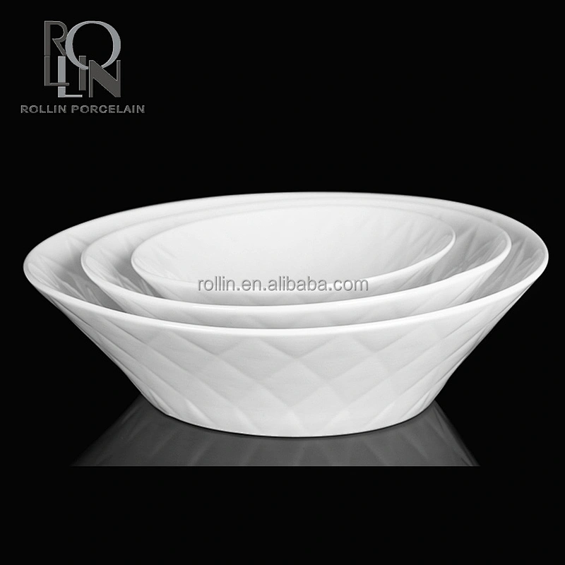 Hotel restaurant used food container porcelain ceramic different size soup bowl with figure