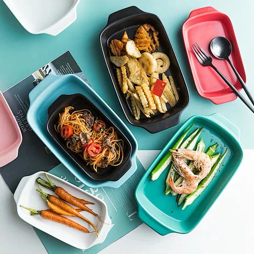 Oven microwave use paella baking tray tableware ceramic baking dishes
