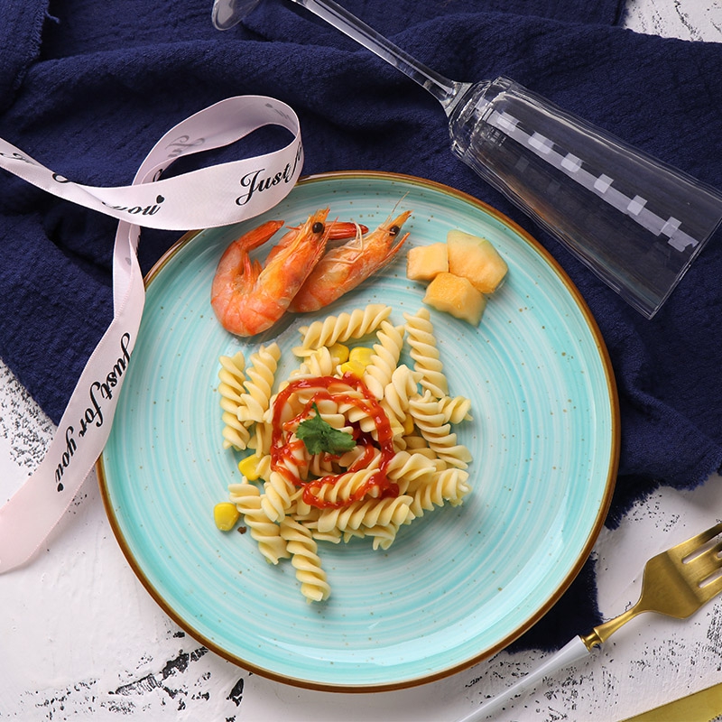New Design Solid Color Spotted Tablewares Party Supplies Porcelain Charger Ceramic Plates