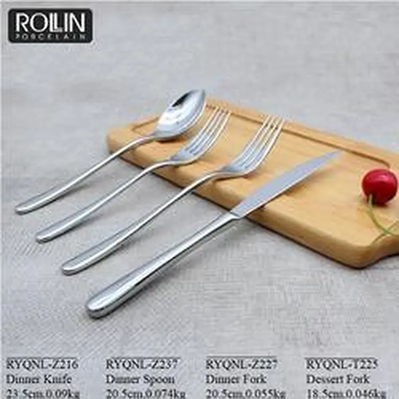 Restaurant Cheap Silver Flatware Set Dinner Spoons Forks and Knife Stainless Steel Cutlery
