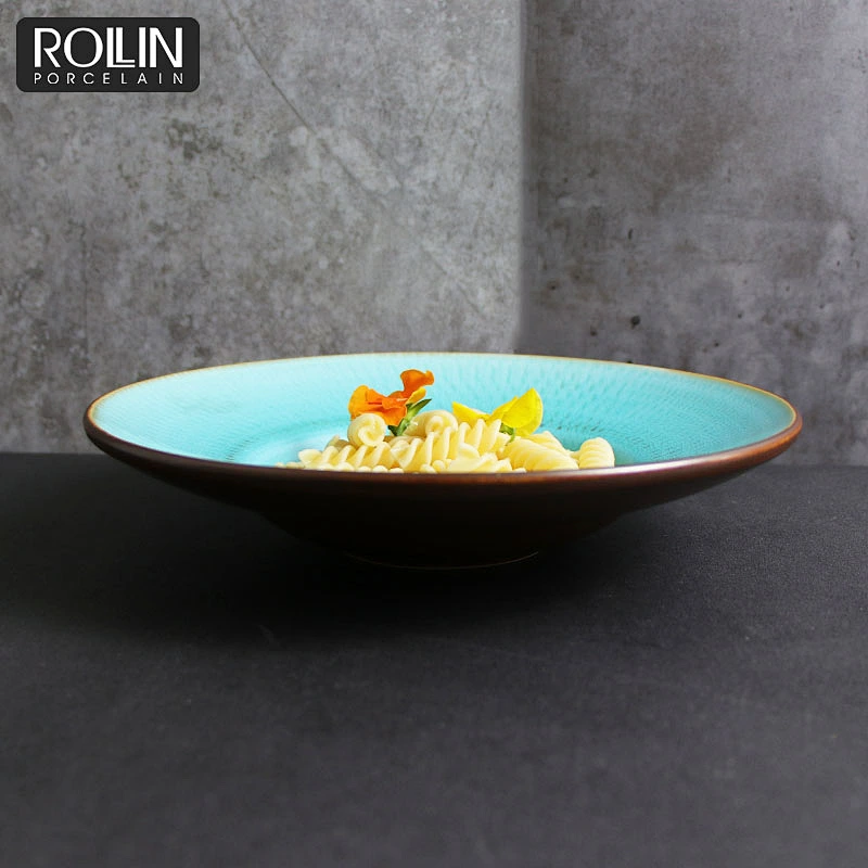 2020 Hot Sales Porcelain England Style  Deep  Soup Plates Pasta Plates for Hotel and Restaurants