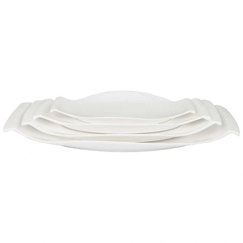 Restaurant white serving plate tray luxury hote plate dessert serving plate
