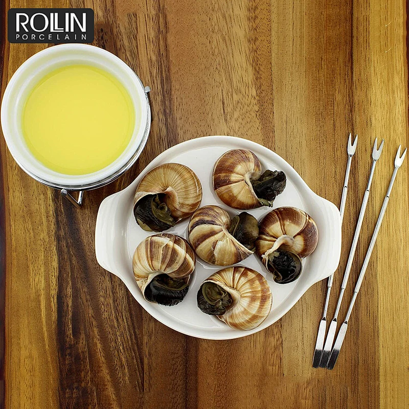 White Porcelain Escargot Serving Tray for Restaurant and home