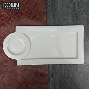 Wedding banquet used irregular shape ceramic cooking plate