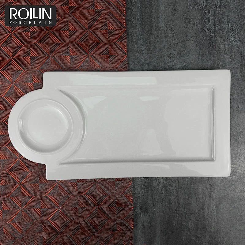 Wedding banquet used irregular shape ceramic cooking plate