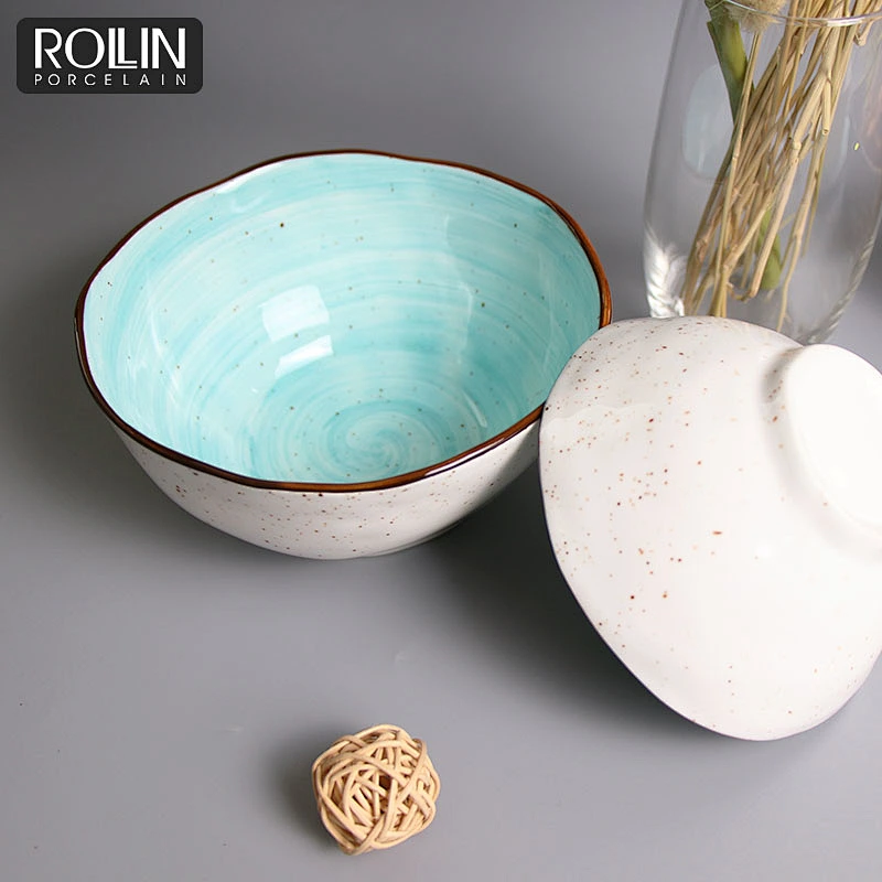 Blue dinner plates and bowl decal porcelain crackled glazed plates,wedding tableware*