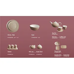 High Quality Tableware  Bone China  Pink Glazed Dinnerware for Restaurants &Hotels